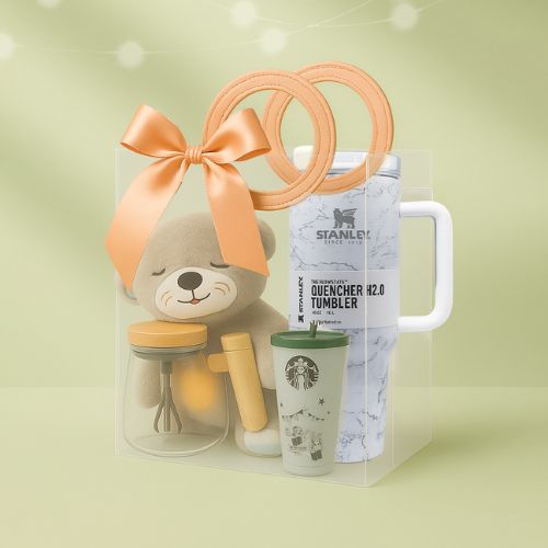 Rakhi Luxury Bond Combo Rs2499 (Stanley Marble 1200ml Tumbler + Breathing Teddy + Coffee Stirring Mug)