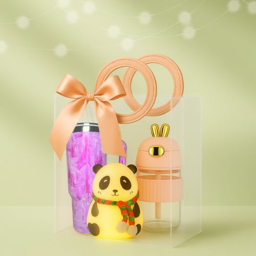 Rakhi Premium Love Combo 1499 (Marble Print 1200ml Tumbler + Panda Lamp + Rabbit Mug)