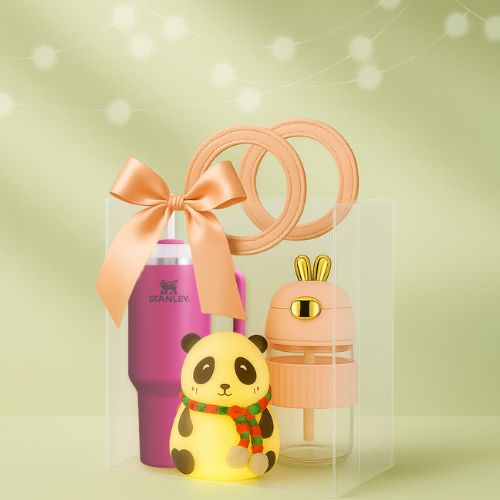 Rakhi Premium Love Combo 1999 (Stanley 1200ml Tumbler + Panda Lamp + Rabbit Mug)